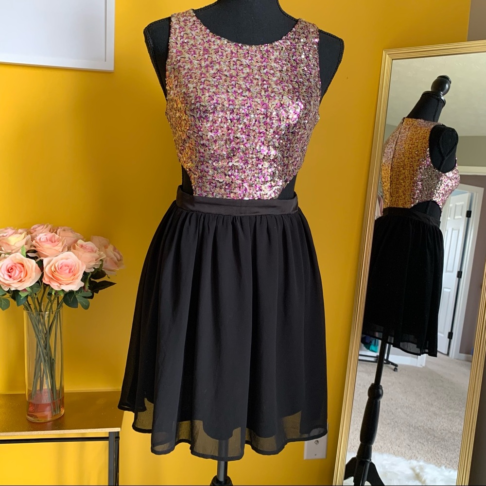Forever 21 Sequin Cut Out Dress